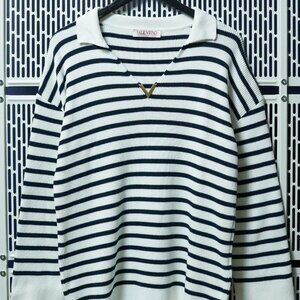 Valentino	STRIPED V-NECK SWEATER